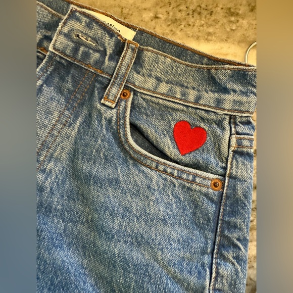 Reformation Women’s Cynthia High-Rise Lady Embroidered Straight Jeans (Flaw) - Picture 5 of 10